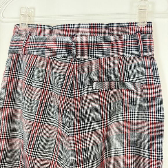 COTTON ON Shannon Pant US 4 Monika Check Print Red Black Plaid Paperbag NWT B36 - Picture 3 of 5